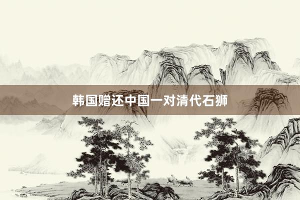 韩国赠还中国一对清代石狮