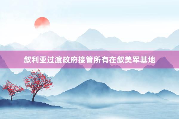 叙利亚过渡政府接管所有在叙美军基地