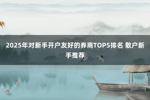 2025年对新手开户友好的券商TOP5排名 散户新手推荐