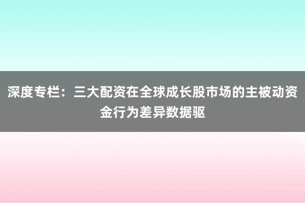 深度专栏：三大配资在全球成长股市场的主被动资金行为差异数据驱