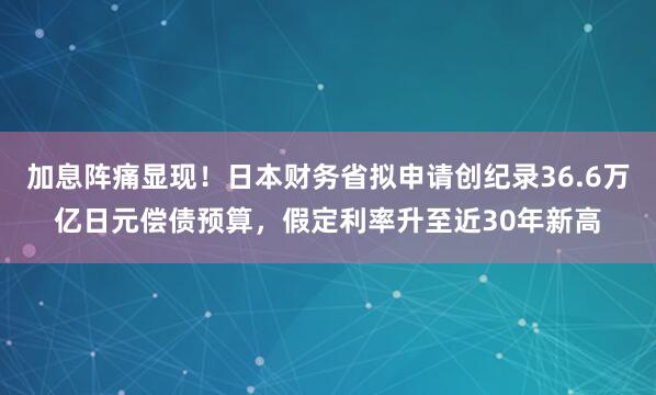 加息阵痛显现！日本财务省拟申请创纪录36.6万亿日元偿债预算，假定利率升至近30年新高