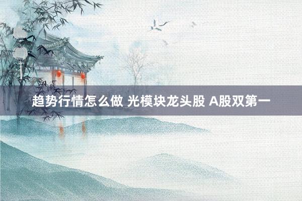 趋势行情怎么做 光模块龙头股 A股双第一
