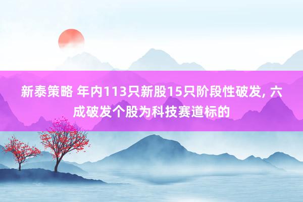 新泰策略 年内113只新股15只阶段性破发, 六成破发个股为科技赛道标的