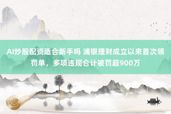 AI炒股配资适合新手吗 浦银理财成立以来首次领罚单，多项违规合计被罚超900万