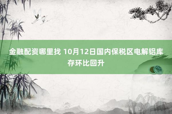金融配资哪里找 10月12日国内保税区电解铝库存环比回升